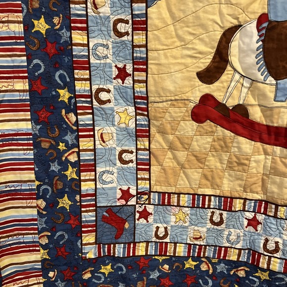 Buck-A-Roo Bear Baby /Toddler Quilt Cowboy Bear Blanket 38\